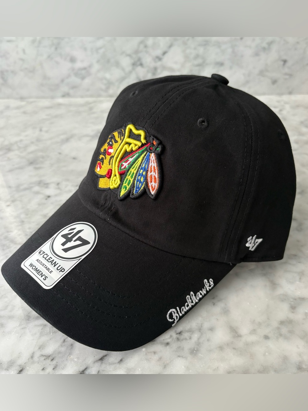 Chicago Blackhawks '47 Women's Team Miata Clean Up Adjustable Hat - Black